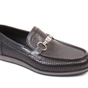 ROBERTO SERPENTINI 754a Black Leather Moccasins Loafers Shoes